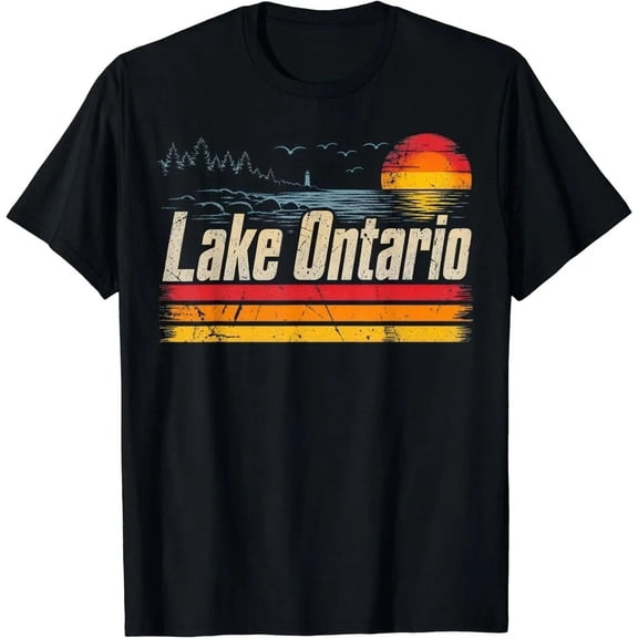 Lake Ontario Vintage Sunset Great Lakes Travel T-Shirt