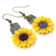 thumbnail image 2 of Sunflower Drop Earrings, Yellow Flower Drop Earrings, Jewelry Yellow Sunflower, Wedding Earrings, Tz------Product code 76406, 2 of 4