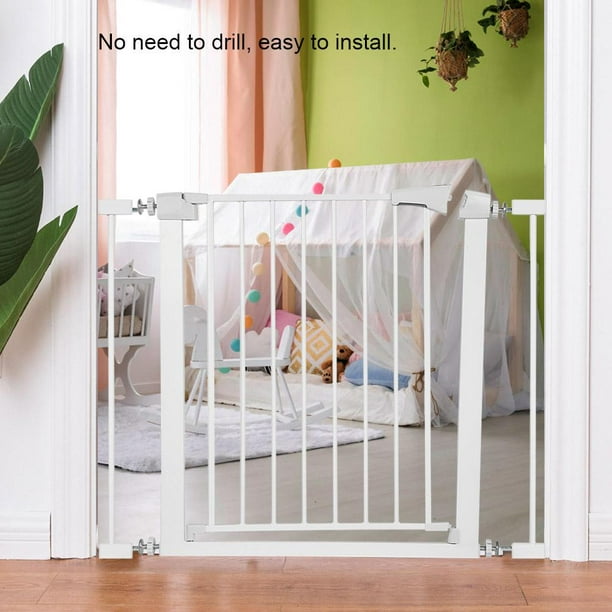 WALFRONT Adjustable Baby Safety Gate for 7582cm Door Through Walk with