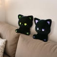 thumbnail image 6 of Stuffed Cat Plush, Weighted Cat Stuffed Animal, Black Cat Stuffed Animal, 12 in Chonky Figure, Blue Accent Detail, Children Play, Soft, 1 Pc, 6 of 8
