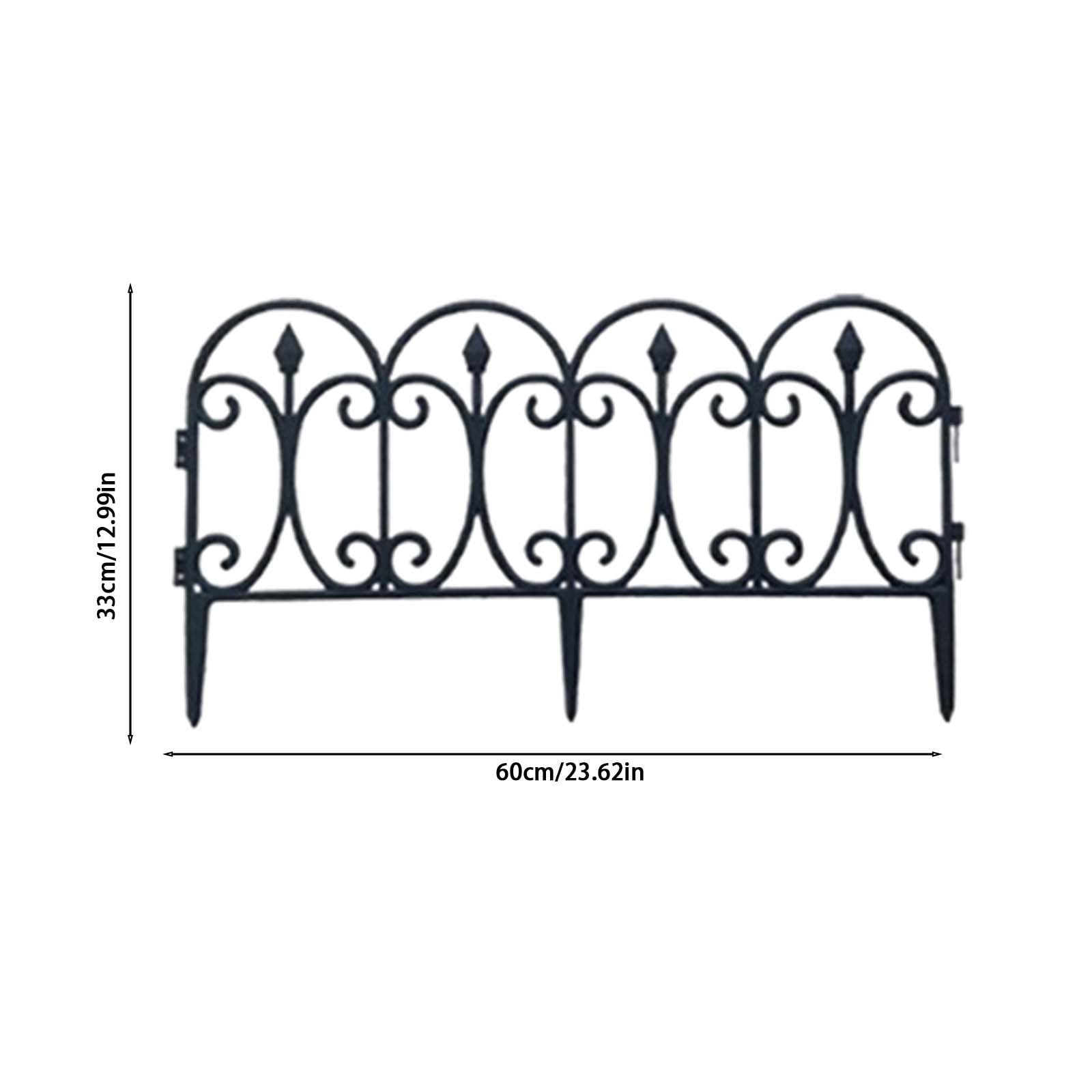 6 Pack Plastic Picket Fence for Garden Edging, Flower Bed Borders, Lawn & Landscape Decor, Easy Assembly Foldable Panels with Ground Spikes, Weather-Resistant