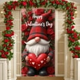 thumbnail image 3 of Red Rose Valentine's Day Banner Plaid Pattern Love Display Gnome Design Red Heart Happy Valentines Backdrop for Valentine's Day Party Romantic Date Indoor Decoration, 3 of 9