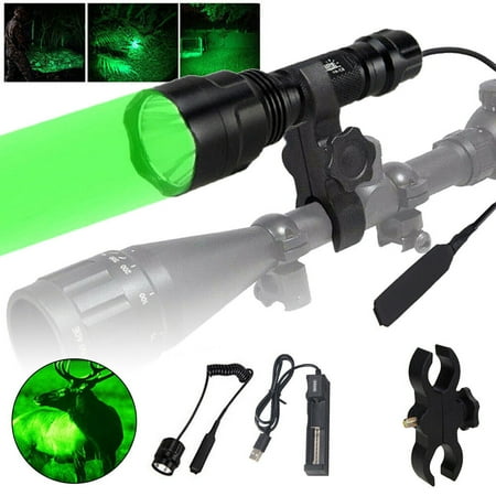 800 Yards Green LED Hunting Light Predator Flashlight Coyote Hog Varmint Outdoor