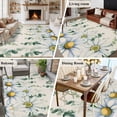 thumbnail image 5 of 5'x7' Area Rugs for Living Room Bedroom, Daisy Eucalyptus Leaves Washable Rug Carpet Runner Indoor Outdoor, Rustic Weeping Botanical Linen Non Slip Floor Mats Area Rug for Kitchen, Nursery, 5 of 8
