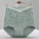 thumbnail image 4 of Gibobby Panty sexy Ajuste Ropa interior de encaje para mujer, talla grande, cintura alta, algodón, , cubierta completa(Verde， M), 4 of 5