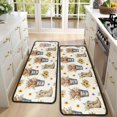 thumbnail image 4 of Kitchen Rugs Sets Of 2,Beige Highland Cow Bucket Boot Flower Pattern Anti Fatigue Kitchen Mat Rugs Non Slip Washable,Decorative Kitchen Floor Mats for Kitchen,Sink,Laundry,17"x47"+17"x47", 4 of 5