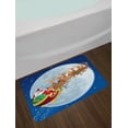 thumbnail image 2 of Santa Bath Mat, Christmas Night Scenery Claus on His Sledge Flying to the Moon, Plush Bathroom Decor Mat with Non Slip Backing, 29.5" X 17.5", Multicolor, by Ambesonne, 2 of 2