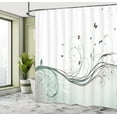thumbnail image 4 of Ambesonne Abstract Shower Curtain, Floral Victorian Curlicue, 69"Wx75"L, Pale Seafoam, 4 of 4