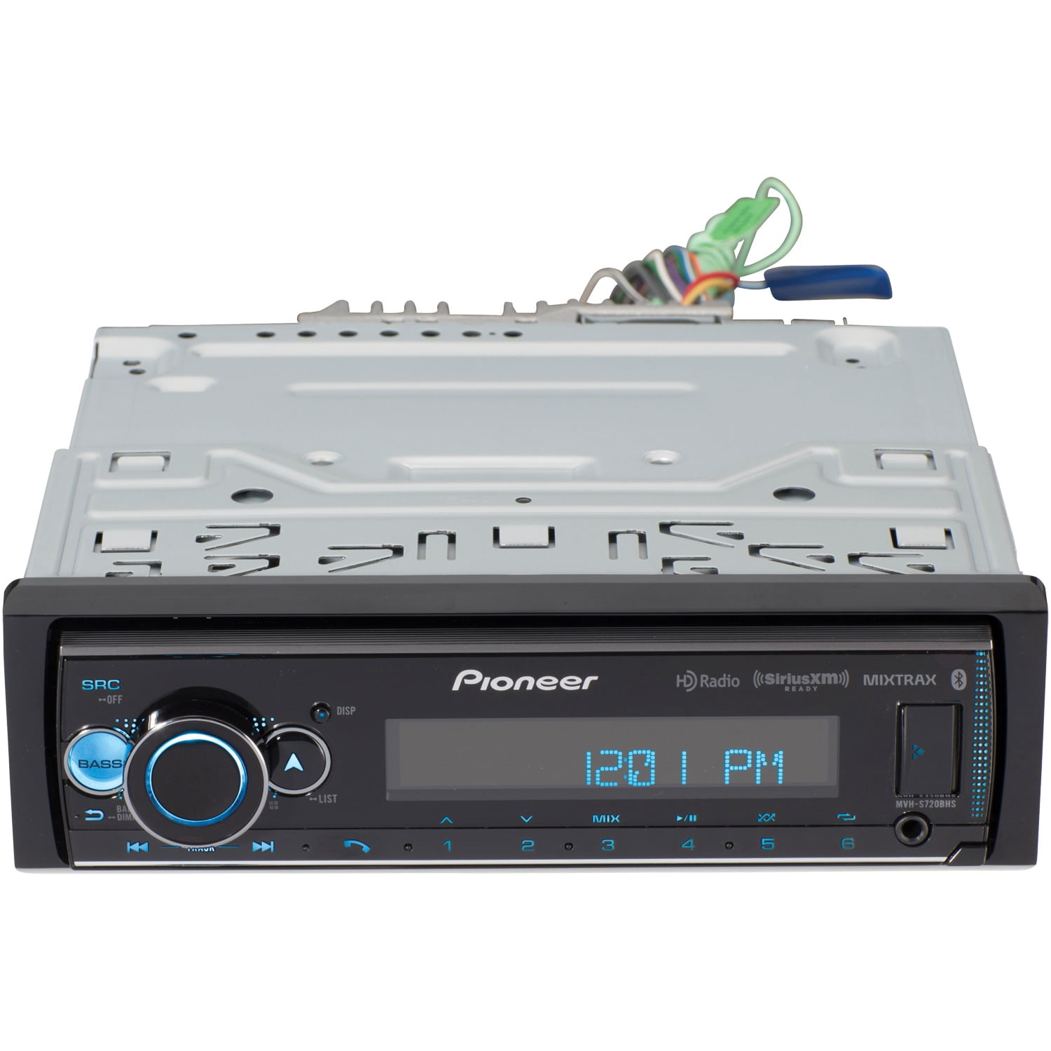 Pioneer MVH-S720BHS Double-Din in-Dash Digital Media Receiver with Bluetooth, HD Radio, and SiriusXM Ready and TS-A1670F A-Series Coaxial Speaker System (3 Way, 6.5")