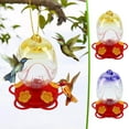 thumbnail image 1 of Stained Glass Hummingbird Feeder | Durable Painted Glass | Bright Colors | Multi-Use Jelly Container | Easy Clean Low Maintenance | Outdoor Garden Bird Attractant, 1 of 6