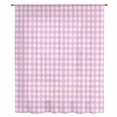 thumbnail image 2 of Pink Grid Sheer Curtains 54 Inches Long, Checkered Plaid Gingham Lattice Trellis Print Light Filering Curtains, Breathable Simi Curtain Privacy Drapes for Kitchen Bathroom Small Window Treatment, 2 of 9