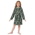 thumbnail image 6 of FORMRS Kids Bathrobe Unisex Hooded Robe Toddler Pajamas Sleepwear, Size 4-6T, Green Plants, 6 of 7