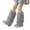 Gray, variant on Women Aesthetic Fuzzy Leg Warmer Boot Cuffs Toppers Japanese Elegant Color Plush Leg Covers Sleeves Footless Socks