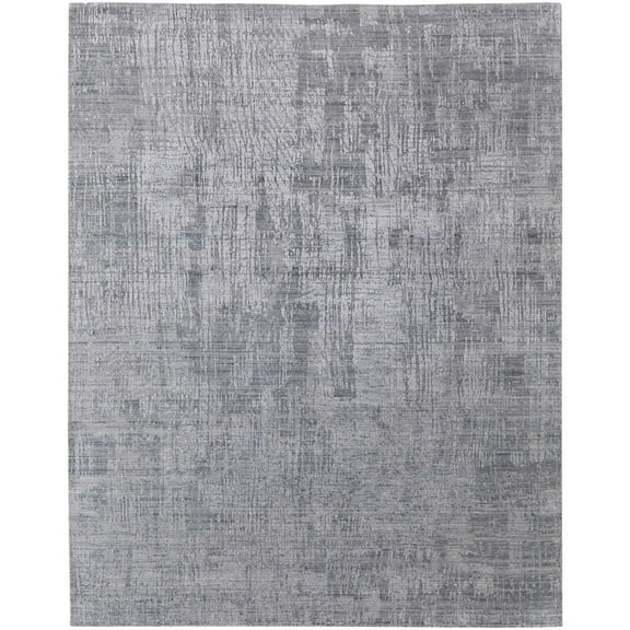 Feizy Eastfield Modern Abstract, Blue/Silver, 2' x 3' Accent Rug Sheen Handmade Casual Distressed Floor Rug for Living room Bedroom