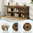 thumbnail image 5 of Condemo 63 Inch Extra Long Console Table, Entryway Table with 3-Tier Storage Shelves, Vintage Industrial Behind Couch Table with Metal Frame, Entry Table for Living Room Hallway, Brown and Black, 5 of 7