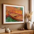 thumbnail image 5 of Boat Dock - Painting Boat Harbor Nautical Seaside Coastal Vintage Oak Framed Wall Art Print 20 x 30 inches, 5 of 6