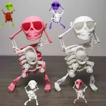 Dancing Skeleton Man Toy with Clockwork Mechanism, Swinging Decorative Novelty Item for Halloween and Party Themes