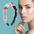 thumbnail image 2 of Unique Bargains 1 Pc Fashion Flamingo Pattern Headbands for Women White, 2 of 6