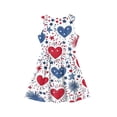 thumbnail image 4 of CCRFTGI 4th of July Dresses for Child Girls Size 10-12 Summer Patriotic American Flag Heart Mini Dress Party Crew Neck Independence Day Sleeveless Girls Clothes Fashion Dresses Red 3-4 Years, 4 of 8