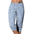 thumbnail image 1 of Mlzmgr Capris pour Femmes Imprimé Bas Resserré Pantalons Courts Imprimés Pantalons de Sport Tendance avec Poches, 1 of 6