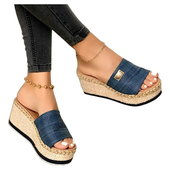 Women Sandals Platform Wedge Footwear Open Toe Anti Skid Sandals for Daily Wear