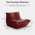 thumbnail image 2 of One Piece Fireside Chair Lazy Sofa Floor Chair Modern Bean Bag Couch Accent Chair for Bedroom Living Room,Burgundy, 2 of 7