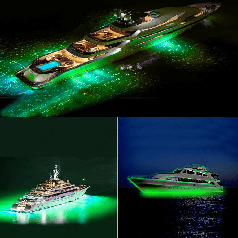 Night Fishing Underwater Fishing Light 15000 LUMENS Green LED Boat Bright  Strip 