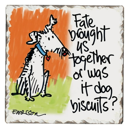 

CounterArt Fate Brought Us Together Dog 1 Pack Single Absorbent Stone Tumbled Tile Coaster 4 by 4