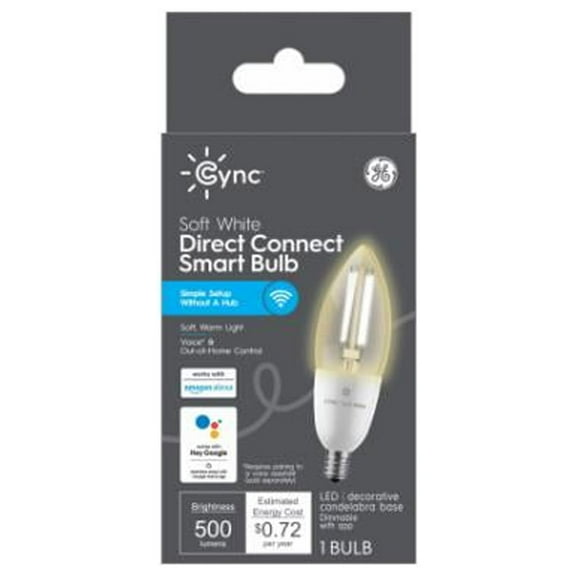 GE 93130188 Cync LED Soft White Smart Light Bulb, BC Shape, 500 Lumens, 6 Watt - Quantity 4