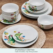 Studio Nova Underwater Life 12 Piece Porcelain Dinnerware Set White