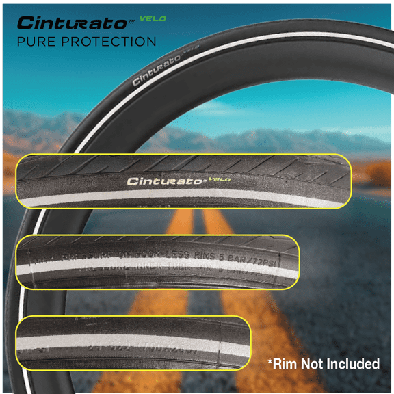 Pirelli Cinturato Velo TLR Refl. 28-622 (700 x 28c) Road Bicycle Tire (2)