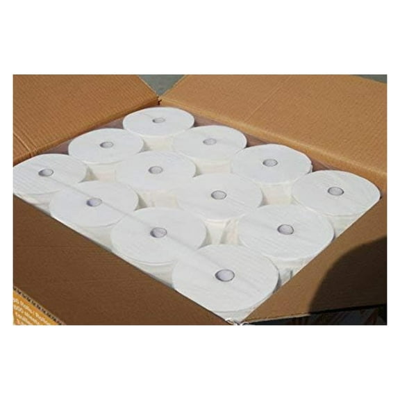 Two-Ply White Coreless Bathroom Tissue - 36 Rolls/Case, 800 Sheets per Roll - 3.85in x 4.05in - Bulk Bathroom Tissue for Home & Business