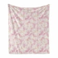thumbnail image 1 of Pastel Soft Flannel Fleece Blanket, Soft Pink Flower Petals Watercolor Painting Style Rose Blossom Romantic Gentle, Cozy Plush for Indoor and Outdoor Use, 70" x 90", Pale Pink White, by Ambesonne, 1 of 6