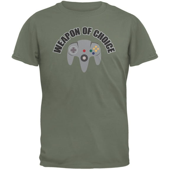 Gamer Weapon Of Choice Military Green Adult T-Shirt