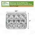 thumbnail image 3 of Aluminum 12 Cup Mini Muffin Pan - Disposable Aluminum Cupcake Pans - Muffin Tin Great for Baking Cupcakes, Mini Muffins - Heavy Duty, Durable Reusable Recyclable - Bake Sale Pans Bulk (4), 3 of 8