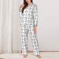 thumbnail image 2 of Haiem Hand Drawn Turtle Pattern Women’s Long-sleeve Sleepwear,Sleepwear Set,2-piece Loungewear Set,Soft PJs Comfy Nightwear with Pockets-Large, 2 of 7