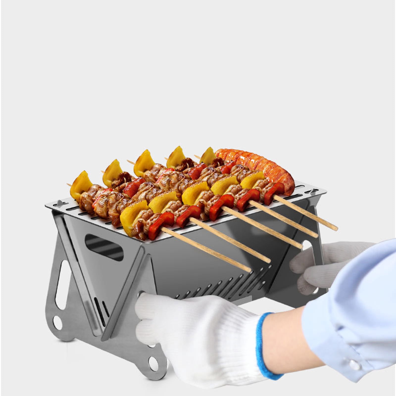 WINDLAND BBQ Grill Charcoal Folding Card Grill BBQ Stove For Camping Picnics Hiking Party