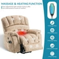 thumbnail image 3 of OUINCH Large Power Lift Recliner Chair with Massage and Heat for Elderly Big Man, Extra Wide & Oversized Electric Recliner with 2 Remote Controls, 2 USB Ports & 2 Side Pockets, 350lbs Capacity, 3 of 8