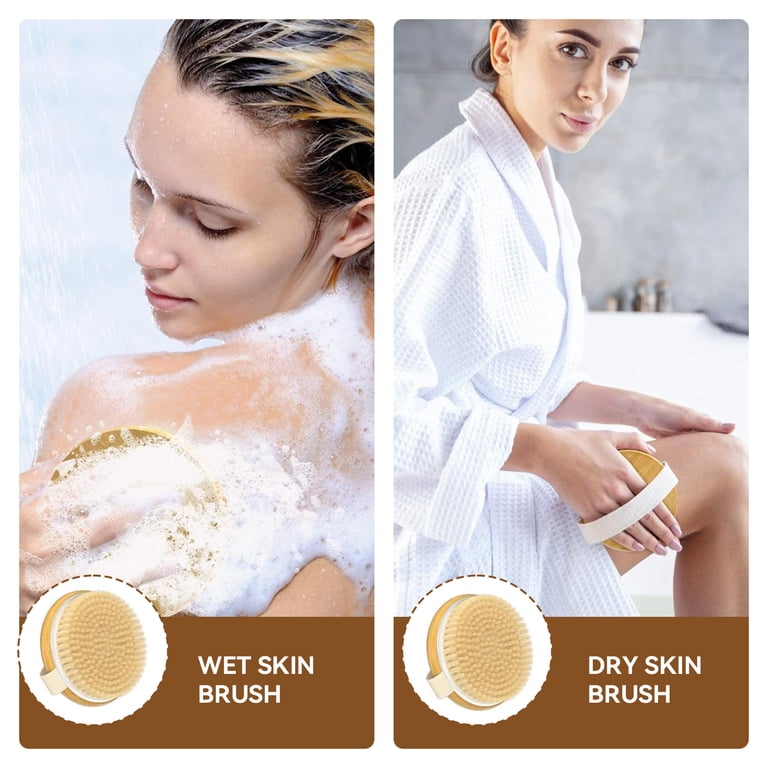detects motiond 2 Pack Natural Bristle Dry Body Brush photo 3