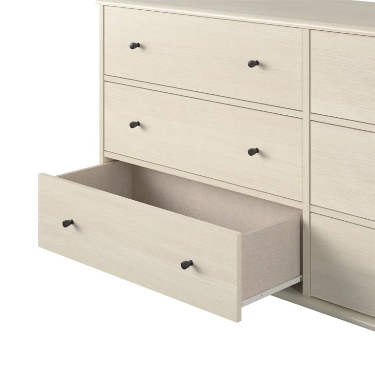 Ameriwood Home Farnsworth 6-Drawer Dresser, Ivory Oak - Walmart.com
