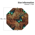 thumbnail image 2 of Pofeuu Vintage Butterfly Green Print Coasters for Drinks, 4Pack PU Leather Coasters, Bar Drink Coasters for Tabletop Protection, Furniture from Damage-Octagon, 2 of 6