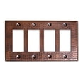 thumbnail image 2 of Monarch Abode 17016 Hand Hammered Switch Plate, 4-Gang, Pure Copper, 2 of 9
