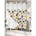 thumbnail image 4 of Botanical Flowers No Hook Shower Curtain Waterproof,Bathroom Curtains with Snap in Liners and See Through Top Window,Farmhouse Yellow Gray Floral Plants Hotel Style Bathtub Curtains Shower 72"Wx78"L, 4 of 8