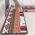 thumbnail image 2 of Kitchen Rugs Sets Of 2,Red Boho Tribal Diamonds and Rectangles Pattern Anti Fatigue Kitchen Mat Rugs Non Slip Washable,Decorative Kitchen Floor Mats for Kitchen,Sink,Laundry,17"x47"+17"x47", 2 of 5
