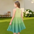 thumbnail image 7 of Abcomgle Summer Dress for Girls 10-12 Casual Halter Neck Sleeveless Girls Dresses Gradient A-line Sundresses Beach Swing Skirt 11-12 Years,Green, 7 of 7