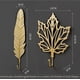 thumbnail image 3 of Juego de 6 ganchos de pared dorados decorativos en estilo de decoración de hojas de lujo. Hermosos ganchos decorativos para la organización de la habitación., 3 of 5