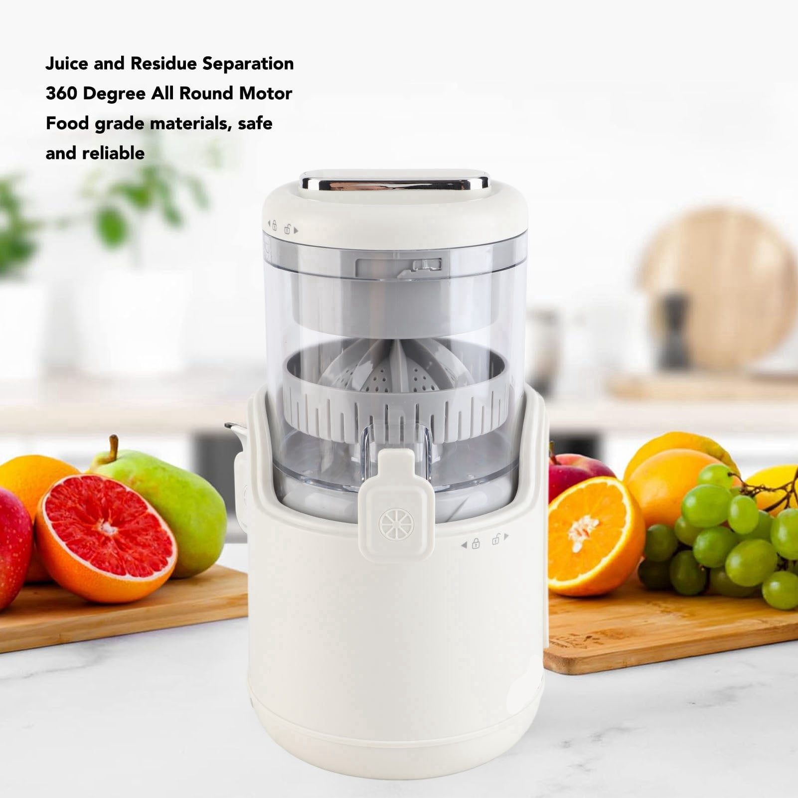 NFTIGB Electric Juicer Machine, USB Rechargeable 360 Degree Motor Juice Squeezer for Lemon Orange Citrus, Portable Wireless Fruit Extractor (9.8 x 5.3 x 5.3 inches / 25 x 13.5 x 13.5 cm)