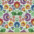 thumbnail image 2 of Ambesonne Traditional Fabric by the Yard Upholstery, Polish Flora, 1 Yard, Multicolor, 2 of 5