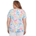 thumbnail image 2 of Alfred Dunner Womens Plus-Size Spring Butterfly Crew Neck Top, 2 of 4