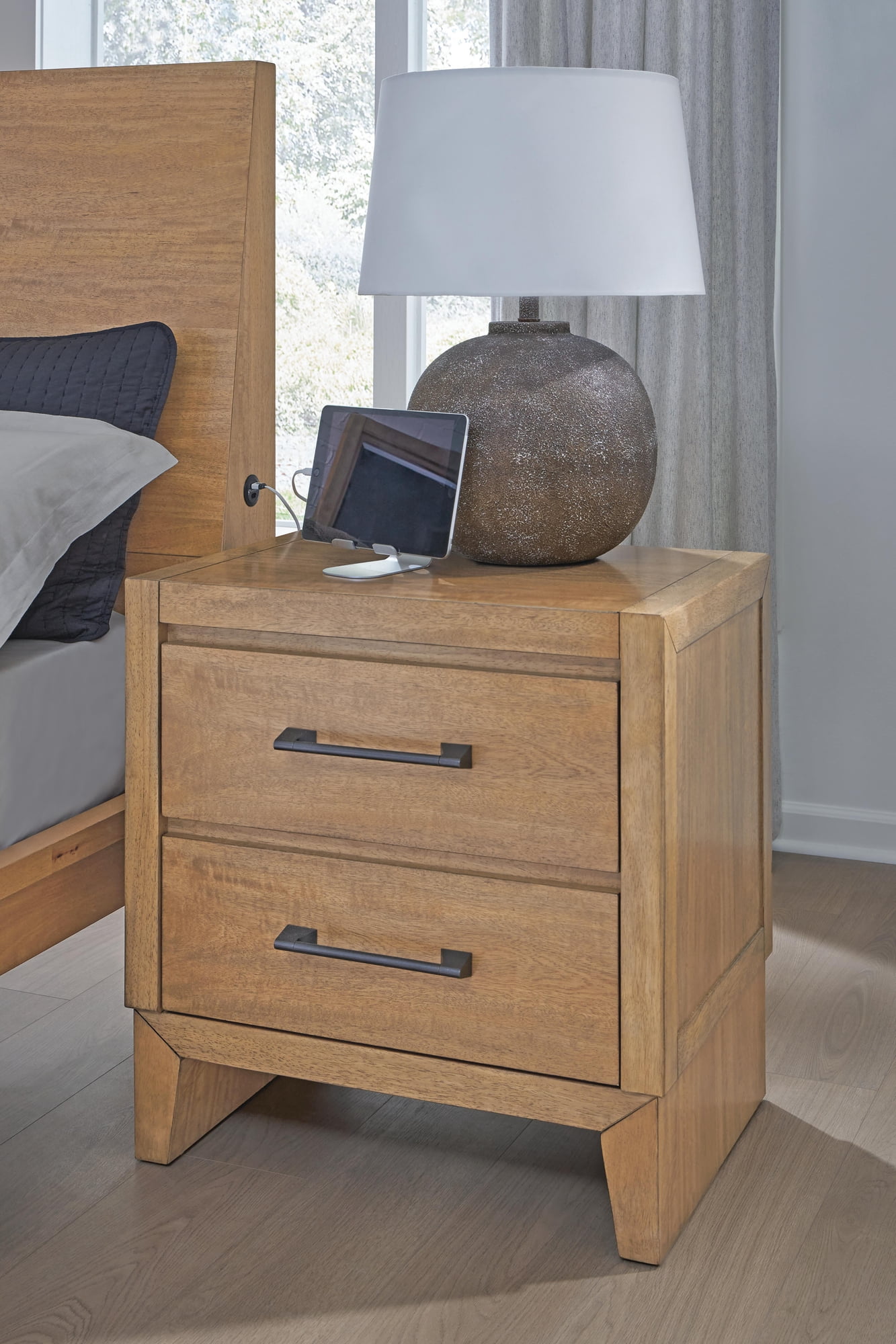 Signature Design by Ashley Sherbana 2-Drawer Nightstand, Light Brown